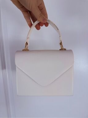 3am Forever - White Top-Handle Envelope Satchel - Elegant Women's Bag
